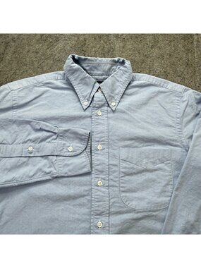 Spier & MacKay Oxford Shirt Men 16 - 33 L Blue Solid Slim Fit OCBD